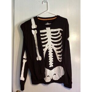 Celebrate Halloween Black Skeleton 2 pc pajamas sz adult small pjs